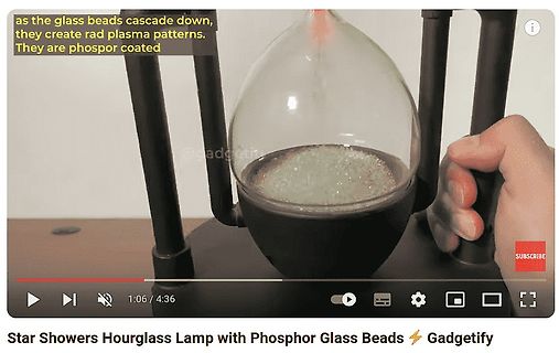 Star Showers Hourglass Lamp mit Phosphor-Glasperlen