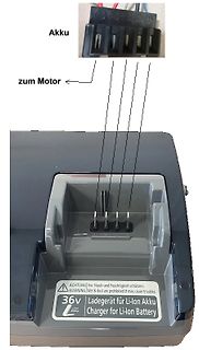 Ladegerät für Li-Ion Akku mit Anschlussbelegung