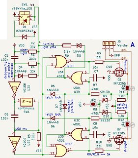 Schaltplan mit Logikgattern und MOSFETs