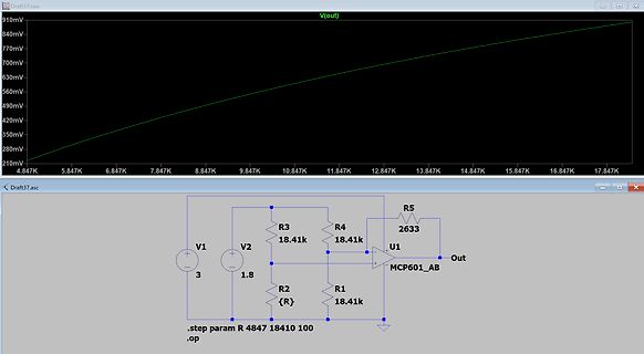 Simulationsergebnisse einer Schaltung mit Diagramm und Schaltplan