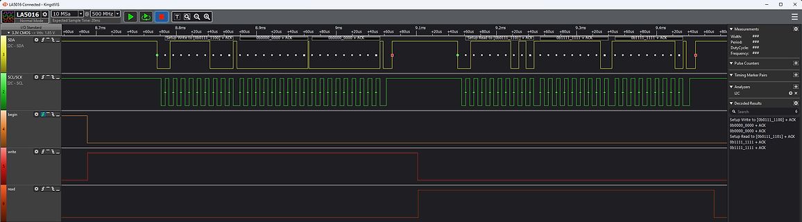 Logikanalysator Screenshot I2C Protokoll