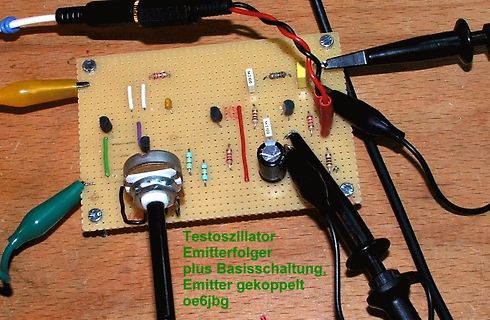 Aufbau eines Testoszillators auf Lochrasterplatine