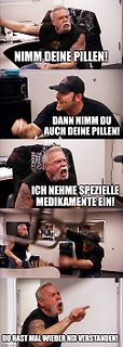 Meme mit schreiendem Mann