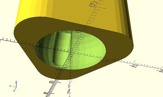 3D-CAD-Modell eines zylindrischen Objekts mit Hohlraum