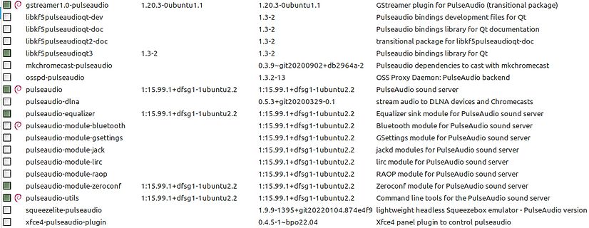 Liste von PulseAudio Softwarepaketen