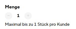 Webseite Mengenwahl-Einstellung