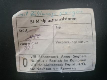 Etikett von Si-Miniplasttransistoren