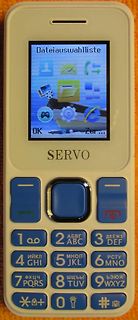 Weißes Mobiltelefon der Marke SERVO