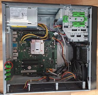 Innenansicht eines Fujitsu Desktop-PCs