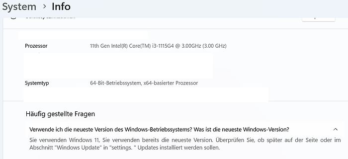 Windows Systeminformationen Prozessor und Systemtyp