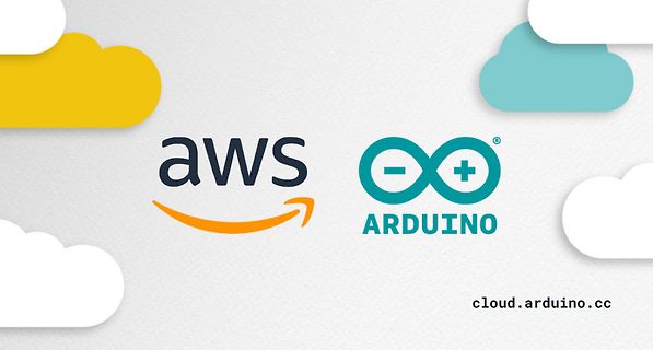 AWS und Arduino Logos mit Wolken