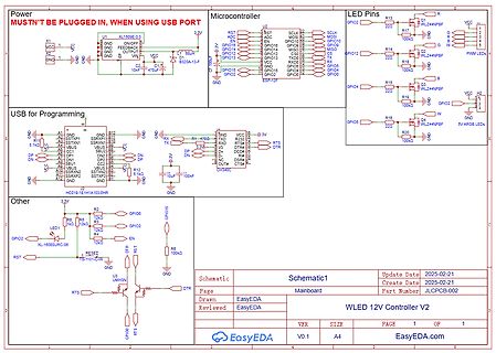 Schaltplan eines WLED 12V Controllers V2