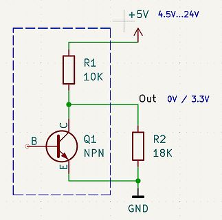 Schaltplan eines NPN-Transistors als Schalter
