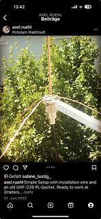 Antennenaufbau mit Koaxialkabel und Steckverbindung