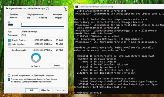 Windows Eigenschaften Fenster Lokaler Datenträger C: