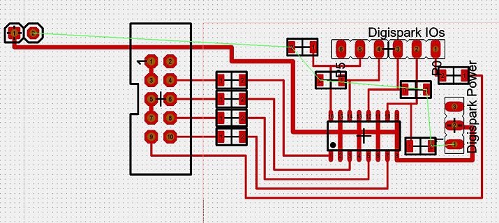 Digispark IOs und Power Leiterplatten-Layout