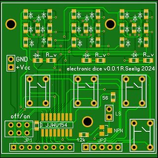 PCB-Layout eines elektronischen Würfels