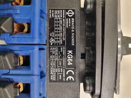 Typenschild eines Kraus & Naimer Motor Controllers