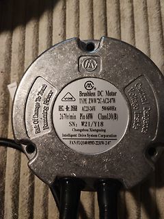 Typenschild eines bürstenlosen Gleichstrommotors