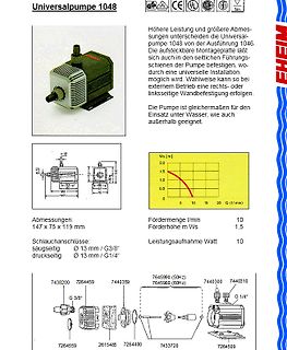 Datenblatt der Universalpumpe 1048