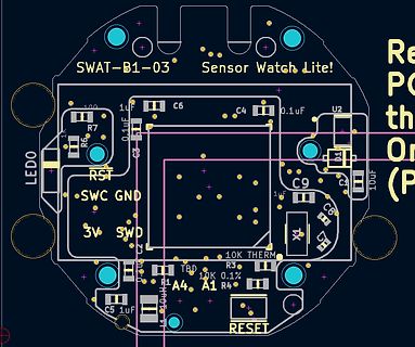 PCB-Layout einer Sensor Watch Lite