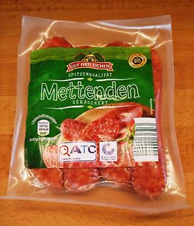 Verpackte Mettenden Wurst