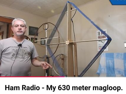 Person mit 630 Meter Magloop Antenne