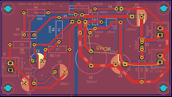 PCB-Layout eines Verstärkers