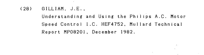 Bibliographischer Eintrag zu einem Philips A.C. Motor Speed Control Bericht