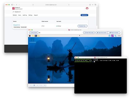 Raspberry Pi Connect Webinterface mit Remote-Desktop-Sitzung