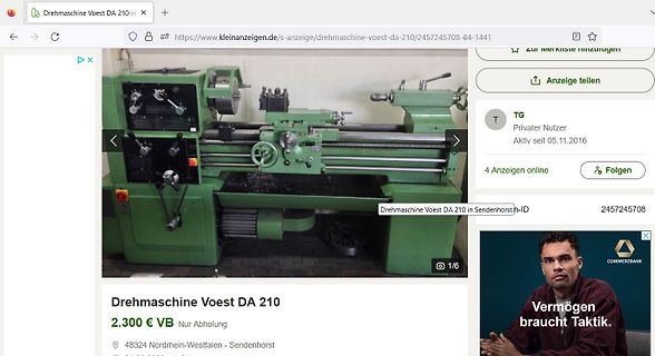 Drehmaschine Voest DA 210