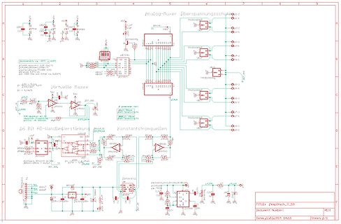 Schaltplan mit Analog-Multiplexer und Spannungsschutz