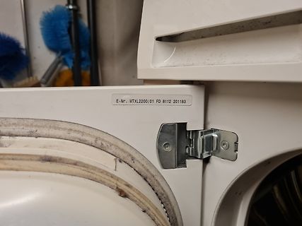 Typenschild einer Waschmaschine