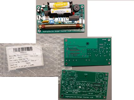 Bestückte und unbestückte Leiterplatten eines Geiger-Zählers