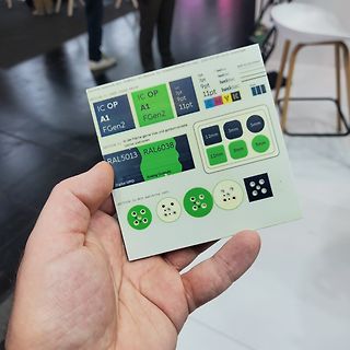 Ausgedruckter Testbogen für Farbdruck und Dimensionen