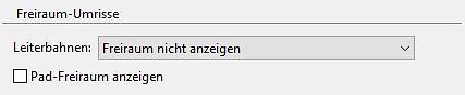 Ausschnitt einer Software-Einstellung für Leiterbahnen