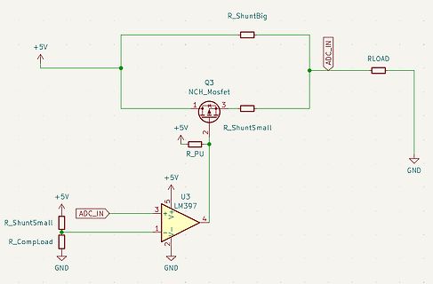 Schaltplan mit MOSFET und Operationsverstärker