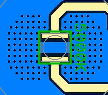 Ausschnitt eines PCB-Layouts mit Durchkontaktierungen
