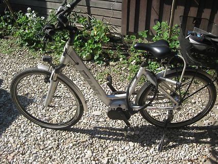 E-Bike vor Holzzaun