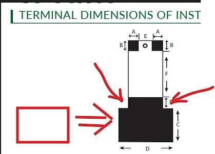 Technische Zeichnung der Terminal-Dimensionen