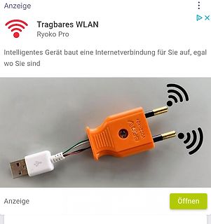 Werbeanzeige für einen WLAN-USB-Stick