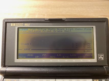 HP 95LX Palmtop Computer Display