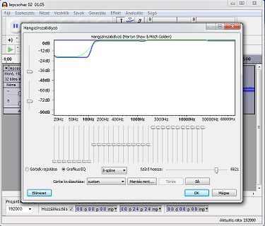 Screenshot eines Equalizer-Fensters in einer Audio-Software