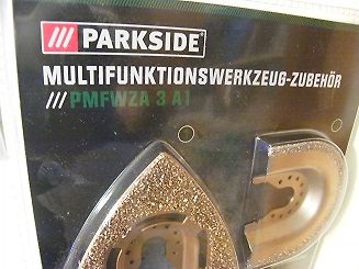 Verpackung von Parkside Multifunktionswerkzeug-Zubehör