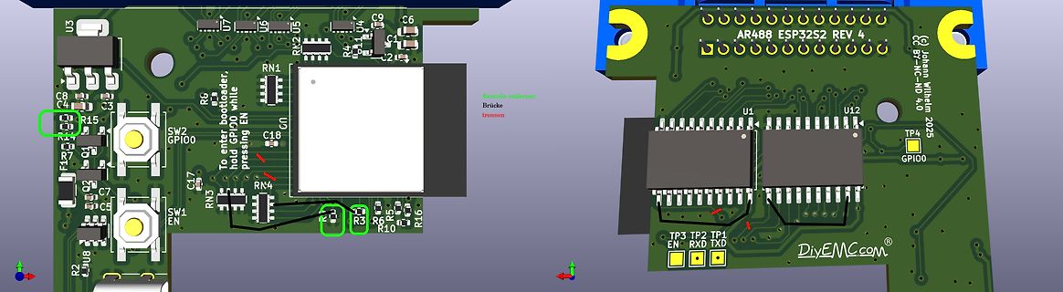 PCB-Layout einer ESP32S2 Platine