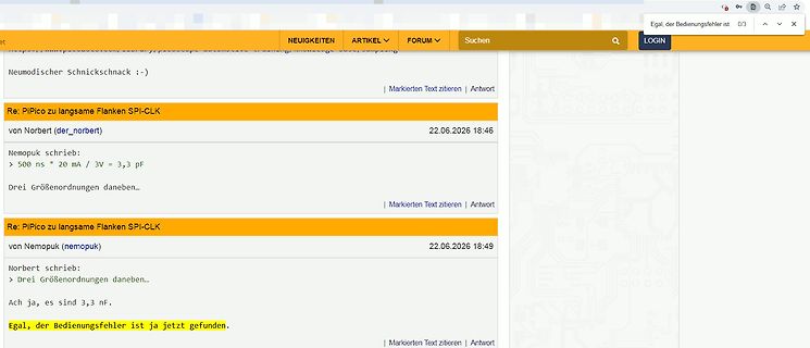 Screenshot eines deutschsprachigen Elektronik-Forums