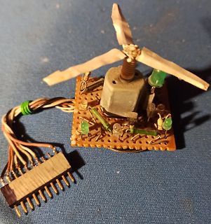 Bastelprojekt mit Windrad auf Lochrasterplatine