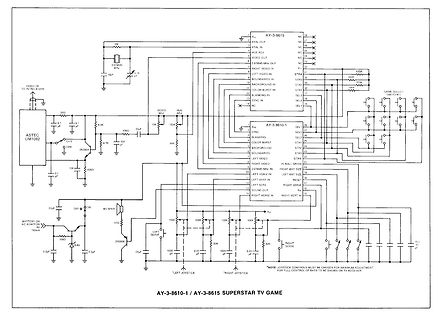 Schaltplan eines AY-3-8615 Superstar TV Games Systems