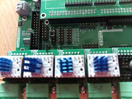 Elektronik-Platinen mit ESP32 und Schrittmotortreibern