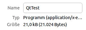 Dateieigenschaften eines Programms